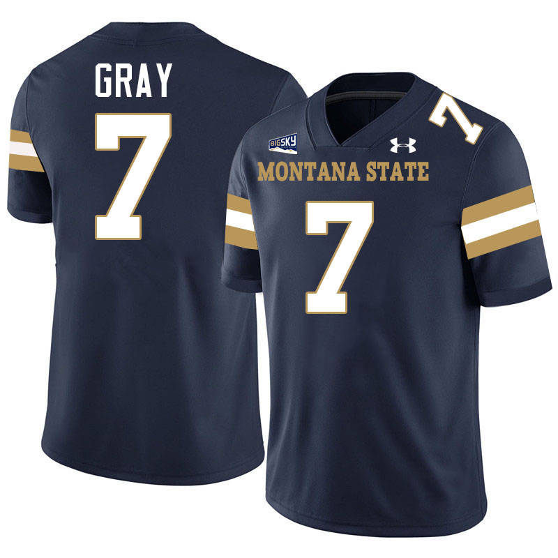 #7 Tayden Gray Montana State Bobcats Jerseys Football Uniforms Stitched-Navy #7 Tayden Gray Montana State Bobcats Jerseys Football Uniforms Stitched-Navy